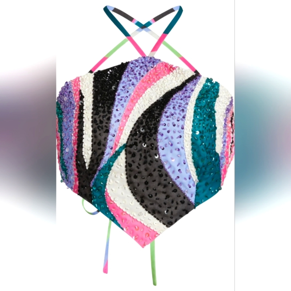SOLD OUT PATBO DELOS BEADED HALTERNECK TOP SIZE SMALL $425 NWT